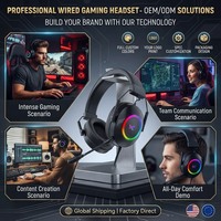 Headset Gaming Over-Ear Peredam Kebisingan OEM ODM dengan Bahan Metal, Bantalan Kulit, dan Codec untuk Mobile PC
