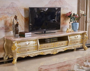 Stile europeo <span class=keywords><strong>TV</strong></span> cabinet in legno massello in marmo legno top intagliato <span class=keywords><strong>tv</strong></span> stand all'ingrosso soggiorno mobili <span class=keywords><strong>Tv</strong></span> tavolo - Product Image 2