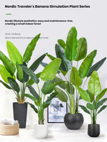 Arbre artificiel en soie, type paradisier, grand, feuilles de bananier, en pot, pour intérieur, extérieur, bureau, jardin, tente