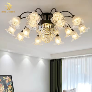 ヨーロッパ中世レトロゴールドクリスタルリビングルーム寝室天井ランプアメリカンクリエイティブマルチヘッド装飾シャンデリア - Product Image 3