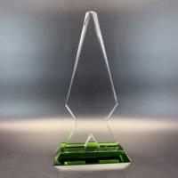 Plaque en verre vierge pour récompenses en gros, logo 3D personnalisé, impression UV, trophée en cristal, plaque de récompense, trophée pour souvenir d'entreprise