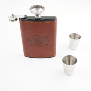 Bán Buôn 7Oz 11Oz Biểu Tượng Tùy Chỉnh Whiskey 304 Thép Không Gỉ Với Da Hip <span class=keywords><strong>Flask</strong></span> Bộ Quà Tặng Cho Rượu Ngoài Trời Bị Rò Rỉ Bằng Chứng - Product Image 5
