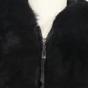 Cappotto invernale lungo Casual da donna <span class=keywords><strong>con</strong></span> <span class=keywords><strong>cappuccio</strong></span> in <span class=keywords><strong>pelliccia</strong></span> di coniglio taglie forti <span class=keywords><strong>con</strong></span> cerniera <span class=keywords><strong>nera</strong></span> <span class=keywords><strong>con</strong></span> maniche a tre quarti - Product Image 5