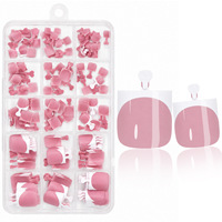 150 faux ongles de pieds français à presser, courts, invisibles, pré-fabriqués, réutilisables, amovibles, pour femmes, pour le nail art DIY