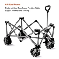Chariot de marché nocturne pliable et réglable avec plateau, chariot de camping léger et pliable