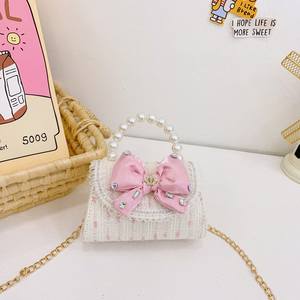 어린이 체인 크로스 백 작은 패션 공주 크로스 바디 백 소녀의 활 미니 백 - Product Image 4