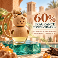 Diffuseur de parfum liquide suspendu en bois en forme de chat pour voiture, concentration de parfum à 60%, logo personnalisé, OEM ODM, pour bureau et armoire