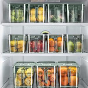 WANUO Fridge Storage Container Fridge Organizer <b>Bin</b> <b>Plastic</b> Food Silver Ion Antibacterial Protection Fridge Food Container - Product Image 2