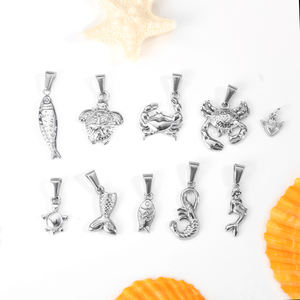 Olivia Acier Inoxydable Poisson <span class=keywords><strong>Crabe</strong></span> En Gros Pvd <span class=keywords><strong>Or</strong></span> 18K Sirène Tortue Hommes Femmes Plage Bijoux De Mode Pendentif pour DIY Faire - Product Image 6