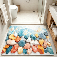 Tapis en terre de diatomée à motif de pavés colorés, antidérapant, absorbant l'eau, décoration intérieure, tapis de porte