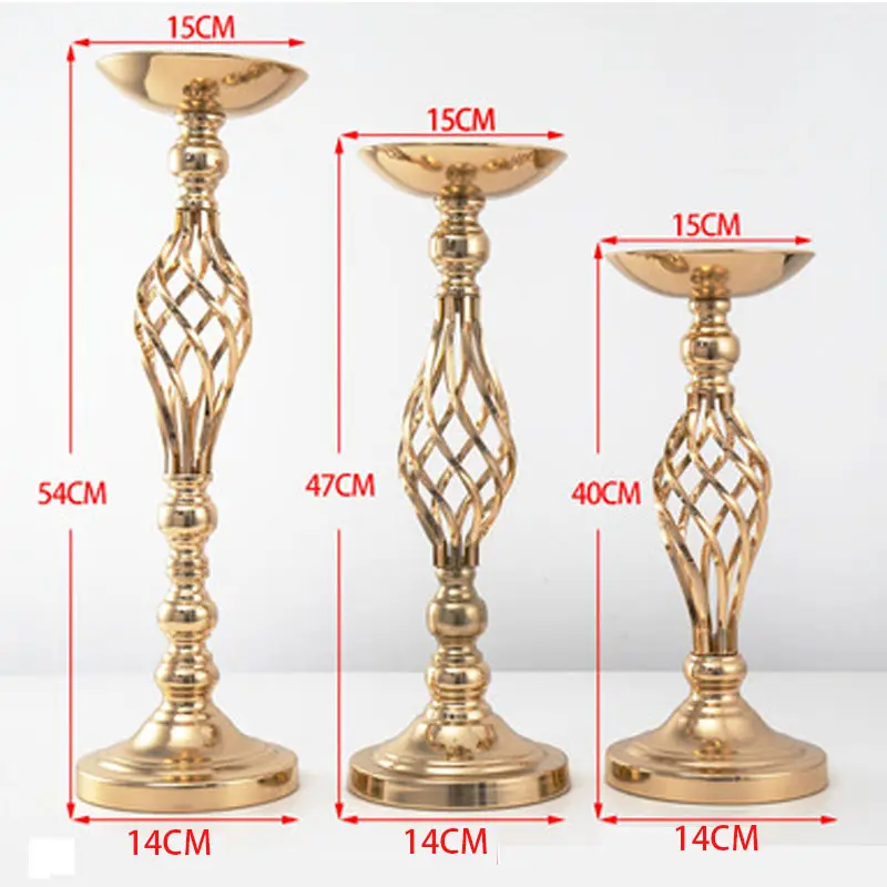 2023 elegante candelabro de cuentas de cristal ramo de Metal soporte de flores altas doradas para el centro de mesa de la boda