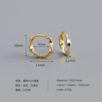 Nouvelles Boucles d'Oreilles Créoles en Argent Sterling 925 Plaqué Or, Motif Torsadé, pour Femme, Idéales pour le Dropshipping