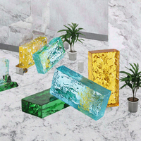 Brique de verre cristallin de couleur personnalisée, écologique, décorative, pour la décoration murale industrielle, extérieure, de bar, d'hôtel