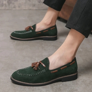 Mocasines con borlas personalizados para hombre, talla 38-47, zapatos de vestir de cuero manuales transpirables informales con borlas, zapatos de vestir - Product Image 5