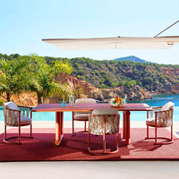 Ensemble de mobilier d'extérieur Villa Pastoral pour hôtel, table et chaises de cour, résistant à l'eau et aux UV, pour plage, bord de mer et jardin