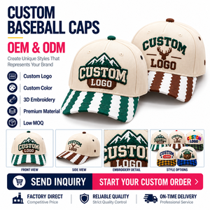 Casquette de baseball personnalisée avec logo, patch ovale, emblème étoile, visière à rayures ondulées, OEM ODM, vente en gros, pour femme, verte, durable, confortable - Product Image 2
