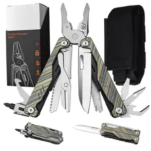 Gia Công CNC 440 Thép Không Gỉ + Titan Multitool Kìm Tập Tin & Gấp Pocket Dao OEM Cắm Trại Ngoài Trời Muiti-Công Cụ