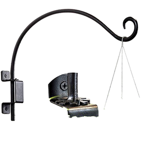 16" Black Metal Heavy-Duty Uncoated Customized Shape Plant Hanger <strong>Bracket</strong> Durable Outdoor Stable Bird Feeder <strong>Basket</strong> <strong>Hanging</strong> - Product Image 1