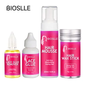 Private Label No Sticky Strong Hold Hair Foam Mousse Alcohol Free Styling Kit Hair Wax Stick Lace Glue Remover Curl Mousse