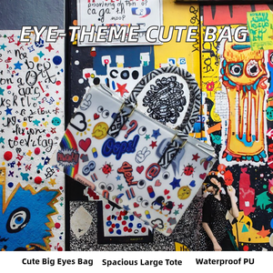 Bolso de Hombro Tipo Tote Casual Impermeable para Mujer, Marca Eye-Theme 963, con Estampado de Ojos Grandes de Dibujos Animados, de Alta Gama y Gran Capacidad - Product Image 2