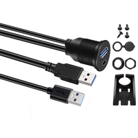 USB 3.0 auf Typ C 3.0 Dual-Port Stecker auf Buchse Verlängerungskabel Wasserdicht für Auto LKW Boot Motorrad Armaturenbrett