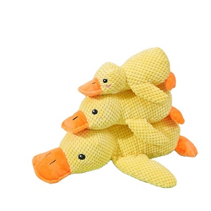 Saco de dormir de pato <span class=keywords><strong>amarillo</strong></span> Unisex de tamaño mediano pequeño, juguete para perros, sonido de molienda de dientes resistente a mordeduras, dispositivo práctico para aliviar el estrés de mascotas - Product Image 1