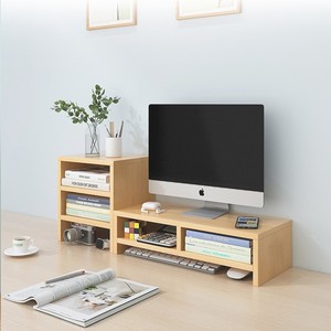 <b>Desktop</b> Monitor Riser Wood Stand With Storage <b>Shelf</b> For Office Computer Desk Organizer - Product Image 1