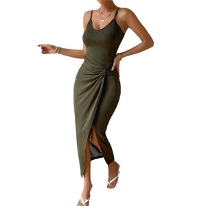 2024 Primavera/Verano nuevo <span class=keywords><strong>riñonera</strong></span> cadera dividida sexy Halter temperamento vestido - Product Image 1
