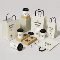 Sac en papier kraft personnalisé avec logo, simple ou double compartiment, pour café, shopping, emballage jetable pour boissons à emporter, idéal pour le bubble tea