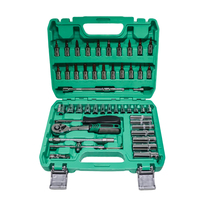 Kit d'outils de réparation automobile portable le plus vendu, 53 pièces, jeu de clés à cliquet 72 dents, embouts de tournevis et douilles multi-types