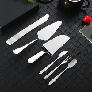 Ensemble couteau et fourchette à gâteau Yt A018 en acier inoxydable doré, spatules à pâtisserie, lavable au lave-vaisselle, couleur unie - Product Image 2