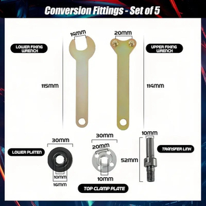 18pc 10mm Electric Drill Conversion Angle Grinder Connecting Rod and <b>8</b> Sanding Discs Kit for Metals Handle Holder Adapter - Product Image 6