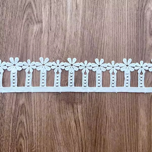 Zeal White Water Soluble Milk Silk Ribbon Hollow Lace Trim Fabric <span class=keywords><strong>para</strong></span> decoración de bordado <span class=keywords><strong>en</strong></span> vestidos de novia prendas de vestir - Product Image 3