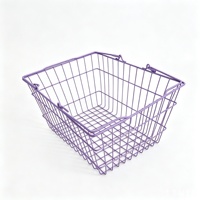 Cesta de Compras para Supermercado e Rack de Cestas com Base Alta de Metal para Loja de Conveniência e Loja de Cosméticos