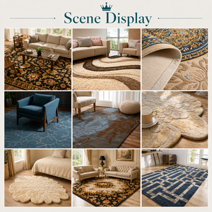 Tappeti e Moquette Personalizzati in Cotone con Design Floreale, Pelo Extra Spesso, Base Antiscivolo, Stile Moderno, Annodati a Mano per Uso Domestico - Product Image 2