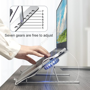 Support d'ordinateur portable RGB pleine couleur réglable avec ventilateur de refroidissement, refroidisseur d'ordinateur portable gaming à air, plaques en aluminium – Vente en gros - Product Image 3