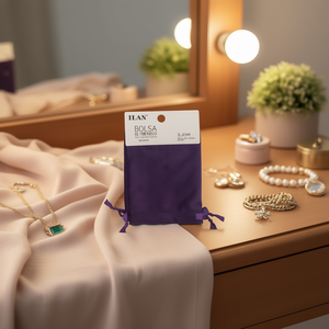 Borsa in Velluto Ilan 10x13 Cm Viola Scuro Confezione da 2 - Product Image 2