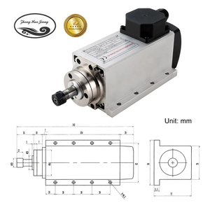 ชุดมอเตอร์แกนหมุน CNC แบบระบายความร้อนด้วยอากาศ ER11 กำลัง 1.5KW พร้อมหน้าแปลน ชุดมอเตอร์แกนหมุนสำหรับเราเตอร์ CNC พร้อมอินเวอร์เตอร์ 1.5kw ความเร็ว 24000 รอบต่อนาที 110V/220V - Product Image 2