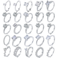 Bague en argent sterling S925 de forme elliptique, poire, rectangulaire, circulaire, bague de fiançailles pour femme, bague en moissanite avec certification GRA