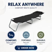Lit pliant portable et léger pour le bureau, le camping en plein air, avec un design moderne et simple