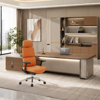 Ensemble de bureau complet en forme de L en MFC haut de gamme de style nordique avec chaise de direction en cuir – Vente en gros