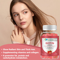 Gummies à la biotine aromatisées à la fraise, collagène, kératine, vitamine C, complément alimentaire en gummies, formule délicieuse et riche en nutriments, consommation quotidienne