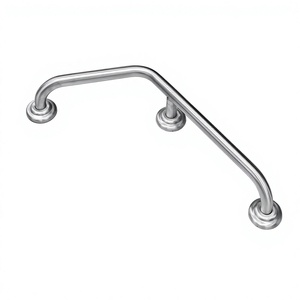 Barre d'appui murale en acier inoxydable 304 en forme de L, chromée polie, antidérapante, pour la sécurité dans la salle de bain - Product Image 1