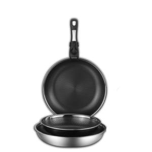 ชุดกระทะทอดสแตนเลส4ชิ้นด้ามถอดได้กระทะทำอาหารแบบไม่ติดกระทะ20/24/28ปลอดภัยสำหรับเตาอบ - Product Image 1