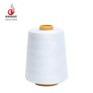 CVC 60% carded cotton 40% polyester 21S/2 Ring Spinning Raw White Yarn for knitting weaving