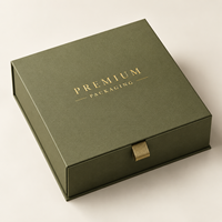 Boîtes rigides de luxe personnalisées avec logo vert et noir, emballage magnétique pour bougies, avec couvercle magnétique recyclable