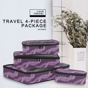 Juego de 4 Cubos de Compresión con Estampado Hawaiano de Puakenikeni, Organizadores de Equipaje para Viaje - Product Image 1
