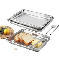 Plaque de cuisson rectangulaire épaissie en alliage d'aluminium, plaque de cuisson grill, plaque de cuisson commerciale pour riz vapeur, barbecue, assiette de dîner, plateau de légumes