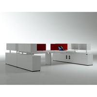 Station de travail moderne pour deux personnes Table de bureau cloison combinaison de bureau élégants bureaux de personnel en mélamine