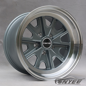F99926 Vente à Chaud Plat Profond 15x9 17x9 Concave 15 17 Pouces 5x114.3 Jantes en Alliage Gris Pistolet 5 Trous Jantes de Voiture pour BMW <span class=keywords><strong>Toyota</strong></span> Porsche - Product Image 2